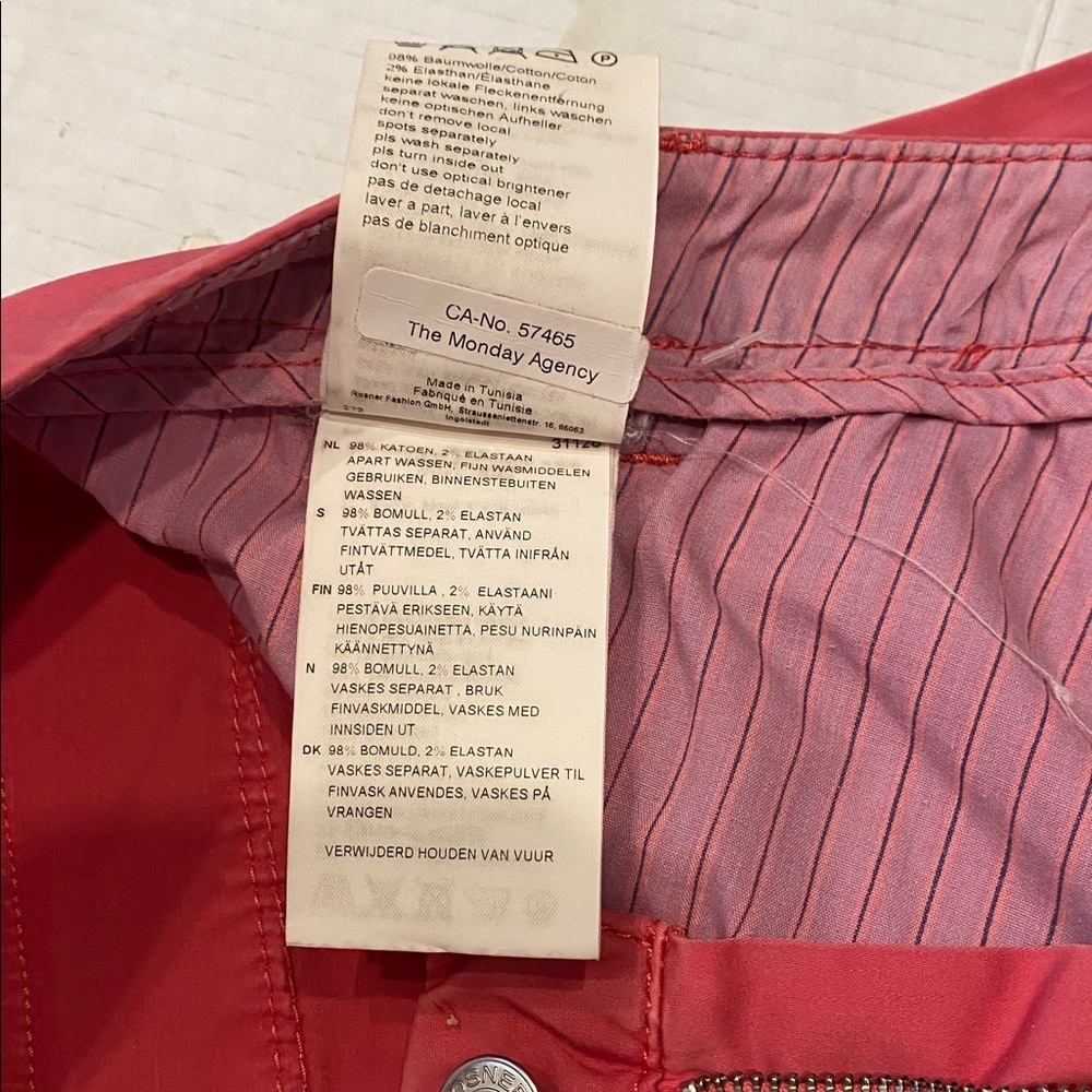 ROSNER from the heart May bright coral pink  cotton mix Chino Pants Size 4 - Picture 9 of 14
